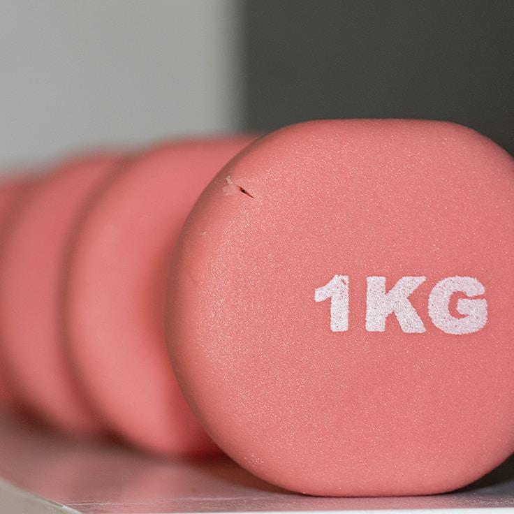 Weight training area with free weights and machines